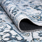 Bloom Rugs Washable Non-Slip 10x14 Rug - Blue Traditional Oriental Area Rug for Living Room, Bedroom, Dining Room, and Kitchen - Exact Size: 10' x 14'