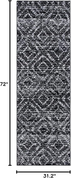 SAFAVIEH Adirondack Collection Runner Rug - 2'6" x 6', Black & Ivory, Modern Diamond Distressed Design, Non-Shedding & Easy Care, Ideal for High Traffic Areas in Living Room, Bedroom (ADR131A)