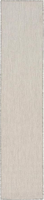 Nourison Home Courtyard Ivory Silver 2'2" x 20' Area Rug - Easy Clean, Non Shedding, Bed Room, Living Room, Dining Room, Kitchen (20' Runner)