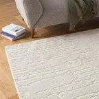 Revival Rugs Ebb 5'3"x8' Washable Area Rug for Living Room Bedroom - 100% Recycled Oeko-TEX Certified, Medium Pile, Beige, Cream