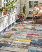 LUMI Ultra Thin Door Mat, 18x30 Non Slip Indoor Doormat Entrance Washable Rugs Entryway Oriental Vintage Soft Carpet for Kitchen Bedroom Front Door, Multicolor