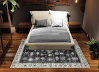 Bloom Rugs Washable Non-Slip 3' x 5' Rug - Black/Ivory Traditional Area Rug for Living Room, Bedroom, Dining Room, and Kitchen - Exact Size: 3' x 5'