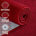 Large Area Rugs for Living Room Bedroom, 4x6 Feet Burgundy Red Rug, Minimalist Modern Shag Rug, Soft Thick Memory Foam Indoor Carpet, Non-Slip Washable Rug for Boys Girls Dorm Nursery Room Home Decor