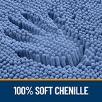 OLANLY Bathroom Rugs 44x24, Extra Soft Absorbent Chenille Bath Rugs, Rubber Backing Quick Dry, Machine Washable Bath Mats for Bathroom Floor, Tub and Shower, Home Decor Accessories, Cornflower Blue