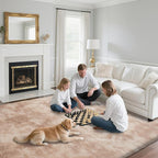 Fluffy Rug Shaggy Area Rug, Mottling Beige 3x5 Area Rugs for Bedroom, Small Bedside Rug, Soft Fluffy Shaggy Entryway Throw Rugs for Living Room Bedroom Kids Room Home Decor