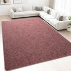 HQAYW 5x7 Area Rugs for Living Room Bedroom, Modern Thickened Memory Foam Soft Rug, Indoor Low Pile Minimalist Washable Non Slip Carpets for Kids Girls Boys Nursery Dorm Home Decor, Dark Red
