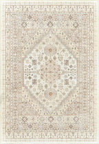 zesthome 3x5 Rug Ultra Soft Washable Rug, Non Slip Area Rug Indoor Entrance, Stain Resistant Rugs for Living Room Bedroom, Vintage Home Decor Area Rugs (Cream/Beige,3'x5')
