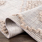 Hauteloom Ampusungan Living Room, Bedroom Area Rug - Geometric - Charcoal, Cream, Beige - 2' x 3'