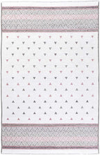 Alfa Rich 7x10 Mauve Gray Off White Washable Area Rugs for Living Room Bedroom Kitchen Decor Cotton