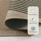 Lahome Modern Rainbow Round Rug, 6ft Easy Jute Circle Patio Rug Washable Indoor Outdoor Rugs for Living Room, Farmhouse Natural Round Area Rug Contemporary Carpet for Entryway Backyard