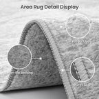 Valenrug Washable Rugs 8x10 - Non Slip 8x10 Area Rugs for Living Room, Stain Resistant Area Rugs for Bedroom, Foldable Machine Washable Area Rug(8'x10', Grey)