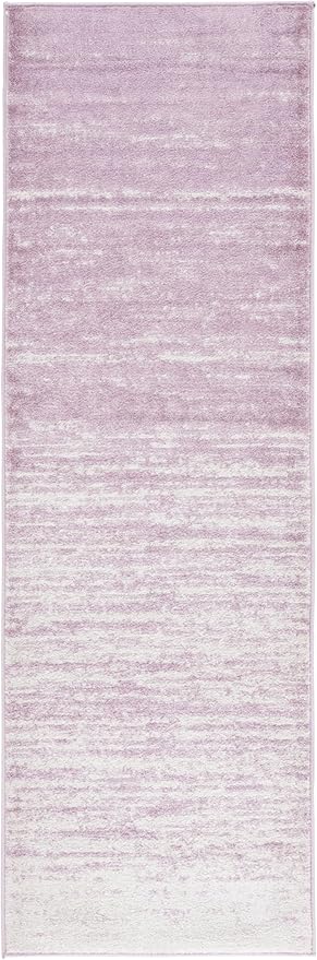 SAFAVIEH Adirondack Collection Runner Rug - 2'6" x 14', Cream & Purple, Modern Ombre Design, Non Shedding & Easy to Clean, Ideal for Hallway, Foyer, Kitchen, Entryway, Bedroom (ADR113L)