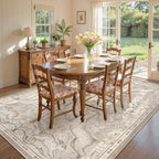 Lahome Boho Animal 6x9 Washable Living Room Area Rugs, Beige Soft Rugs for Bedroom, Botanical Large Boho Non Slip Dining Room Carpet for Under Table Office Kids Playroom (6x9ft,Beige)