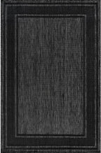 Beverly Rug Outdoor Rug 6x9 Modern Bordered Area Rugs for Indoor and Outdoor Patio Deck Porch Garden Waterproof Weather Sun Resistant Washable Outside Carpet (6 x 9 Black)