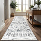 Kitchen Runner Rug 2.6x8 Washable Runner Rug Vintage Entryway Hallway Runner Rugs with Non Slip Rubber Backing Distressed Area Rug Runners Carpet for Farmhouse, Living Room, Bedroom, Laundry