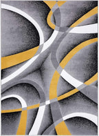 2305 Geometric Abstract Yellow 5x7 Area Rugs for Living Room