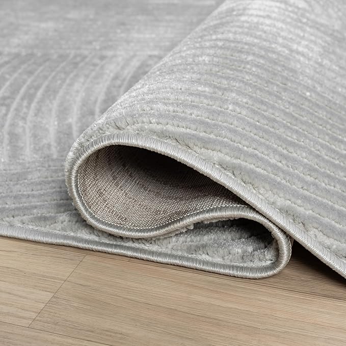Abani Grey Area Rug for Living Room, Bedroom - Zen Reiki Pattern- 6' x 9' -Durable & Easy to Clean