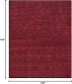 Hand Knotted Loom Wool ECO-Friendly Area Rugs - 10'x13', Rectangle, Dark Red Color, Solid Plain Design, High Pile Handmade Anti Skid Area Rugs for Living Room, Bed Room (L00111)