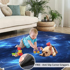 2x3 Lightning Rugs for Entryway - Natural Weather Small Area Rugs, Thunderstorm Lightning Laundry Room Carpet Non Slip Accent Throw Rug for Bathroom Kitchen Sink Front Door
