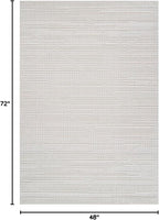 CAMILSON Micro Loop Rug 4x6 Modern Luxury Geometric Pattern Area Rugs Soft High and Low Pile Stain Resistant Easy-Cleaning Non-Shedding for Living Room Office Indoor Carpet (4 x 6 / White)