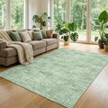 Garvee Modern Washable Rugs 8x10 Area Rug for Living Room, Non Slip Non Shedding Solid Color Floor Cover Stain Resistant Low Pile Carpet Foldable Thin Mats for Bedroom, Dining Room, Nursery, Green