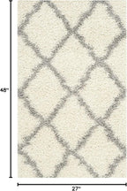 SAFAVIEH Dallas Shag Collection Accent Rug - 2'3" x 4', Ivory & Grey, Trellis Design, Non-Shedding & Easy Care, 1.5-inch Thick Ideal for High Traffic Areas in Entryway, Living Room, Bedroom (SGD257F)