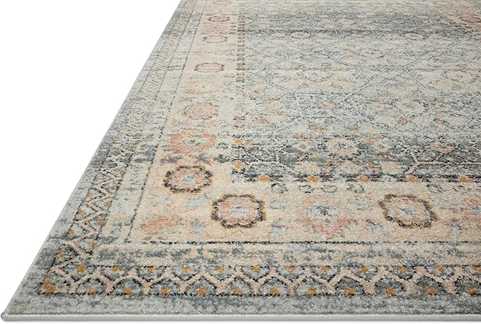 Loloi Jocelyn Collection JOC-04 Sky/Multi 5'-5" x 7'-6" .38" Thick Area Rug