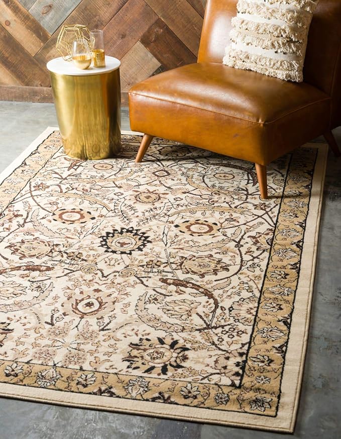 Unique Loom Espahan Collection Area Rug - Cape Cod (7' 10" x 10' Rectangle, Ivory/ Beige)