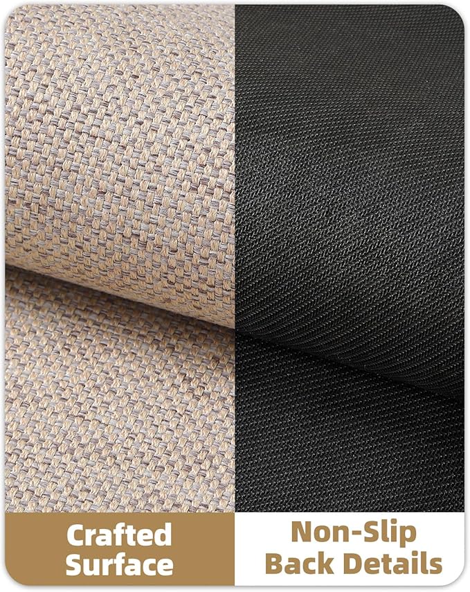 Color&Geometry Ultra-Thin Indoor Door Mat, 17"x29" Low-Profile Non-Slip Entryway Rug with Modern Geometric Texture, Washable Doormat for Indoor Entrance, Front Door, Khaki(Rolled-up NO Creases)