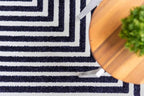 Unique Loom Sabrina Soto Outdoor Collection Geometric, Modern, Vibrant, Carved Area Rug (8' 0 x 10' 0 Rectangular, Navy Blue/ Ivory)