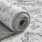 Extra Large Area Rugs 10x14 for Living Room, Farmhouse Distressed Printed Carpet Rugs for Bedroom Low Pile Thin, Non Slip Washable Neutral Boho Rug for Dining Room, Off White/Grey