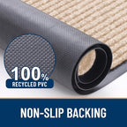 OLANLY Front Door Mat Indoor Outdoor Entrance, Waterproof Heavy Duty Doormat, Fade Resistant, Low Profile, Easy Clean Patio Porch Welcome Floor Mats for Entry, 47x23, Beige