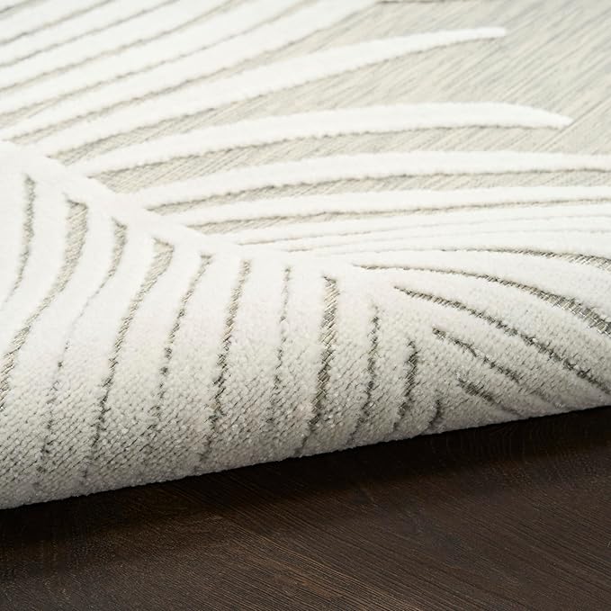 Nourison Home Suncoast Grey 7'10" x 9'10" Area Rug - Easy Clean, Non Shedding, Bed Room, Living Room, Dining Room, Kitchen (8' x 10')