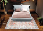 Bloom Rugs Washable Non-Slip 10x14 Rug - Orange/Blue Traditional Oriental Area Rug for Living Room, Bedroom, Dining Room, and Kitchen - Exact Size: 10' x 14'