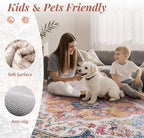 tchdio 8x10 Area Rugs for Living Room, Vintage Non Slip Washable Rug, Soft Low Pile Colorful Area Rug Large Floor Indoor Carpet for Bedroom, Dining Room, Office (Multi, 8'x10')