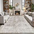 LUMI 5x8 Washable Area Rug for Living Room, Ultra Soft Modern Neutral Grey Rugs Non Slip with Rubber Backing, Low Profile, High Traffic, Stain Resistant Carpets, Ideal for Bedroom, Dining Room