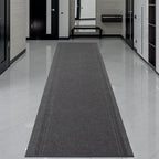English Home Custom Size Non Slip Striped Design Light Weight Durable PVC Backing Thin Pile Runner Rug (26" x 8')