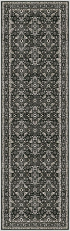 WITSHOCK Black Boho Washable 3x8 Kitchen Runner Rug,Vintage Neutral Hallway Rugs for Entryway,Soft Distressed Floor Mat for Bedroom,Entrance,Indoor Back Door(Black,3x8)