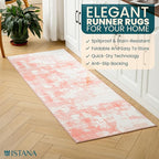 Istana Hallway Runner Rug 2x6 - Pink Kitchen Rugs Non Slip Washable -Silk's Soft Touch Carpet Runner - Stylish Rug Runner for Home