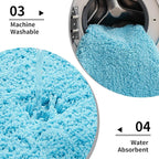Teal Bathroom Rug 24x36 Non Slip Fluffy Bath Mat for Bathroom Floor Washable Plush Luxury Bath Rug for Tub Soft Shaggy Absorbent Shower Sink Mat