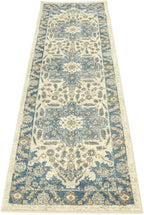 Unique Loom Salzburg Collection Classic Traditional Design Oriental Inspired Border Area Rug (2' 0 x 6' 0 Runner, Beige/Blue)
