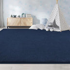 Large Area Rugs for Living Room Bedroom, 4x6 Feet Navy Blue Rug, Minimalist Modern Shag Rug, Soft Thick Memory Foam Indoor Carpet, Non-Slip Washable Rug for Boys Girls Dorm Nursery Room Home Decor