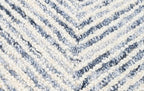 Modern Herringbone Chevron Collection Handcrafted Wool Area Rug - Durable, Zigzag Pattern, for High Traffic, Contemporary Design for Living Room, Bedroom, Dining Room Decor (Denim blue, 8' round)