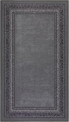 Antep Rugs Alfombras Bordered Modern 2x4 Non-Slip (Non-Skid) Low Pile Rubber Backing Kitchen Area Rug (Gray, 2'3" x 4')