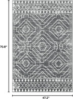 Wonnitar Moroccan 4x6 Area Rug, Washable Dark Gray Living Room Rug, Non-Slip Boho Rug for Bedroom, Farmhouse Non-Shedding Soft Indoor Carpet for Kitchen Entryway Mud Room (Dark Grey,4'x6')