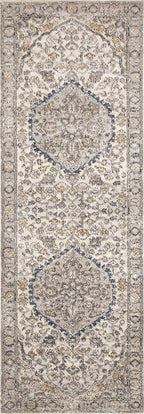 Loloi Teagan Collection TEA-01 Natural/Lt. Grey 2'-8" x 13' Runner Rug, Large, Soft Neutral Rug, High-Traffic for Living Room, Bedroom, Home Office, Dining Area