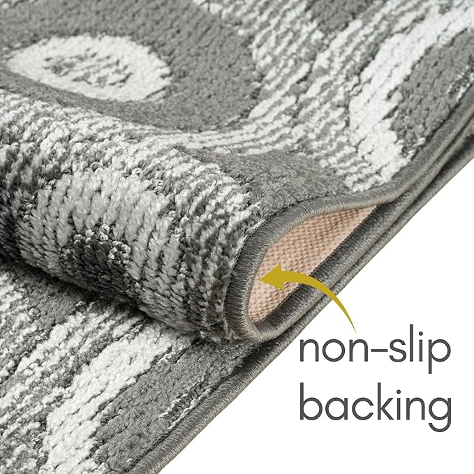 27 ft Extra Long Grey Hallway Runner Rug | Non-Slip & Machine Washable | Custom Cut to Size 2'3" x 27' (Runner) | REMNAZ