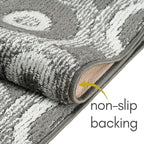 Custom Size Grey Hallway Runner Rug | Cut to Length 2'3" x 12' (Runner) | Non-Slip & Machine Washable | REMNAZ