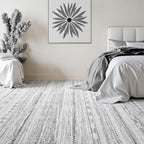 6x9 Area Rugs for Living Room Machine Washable Rug Distressed Indoor Carpet Neutral Moroccan Boho Rug Ultra Soft Area Rug for Bedroom Dining Room Playroom Office, Black