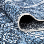 Bloom Rugs Washable Non-Slip 9' x 12' Rug - Blue Traditional Area Rug for Living Room, Bedroom, Dining Room, and Kitchen - Exact Size: 9' x 12'
